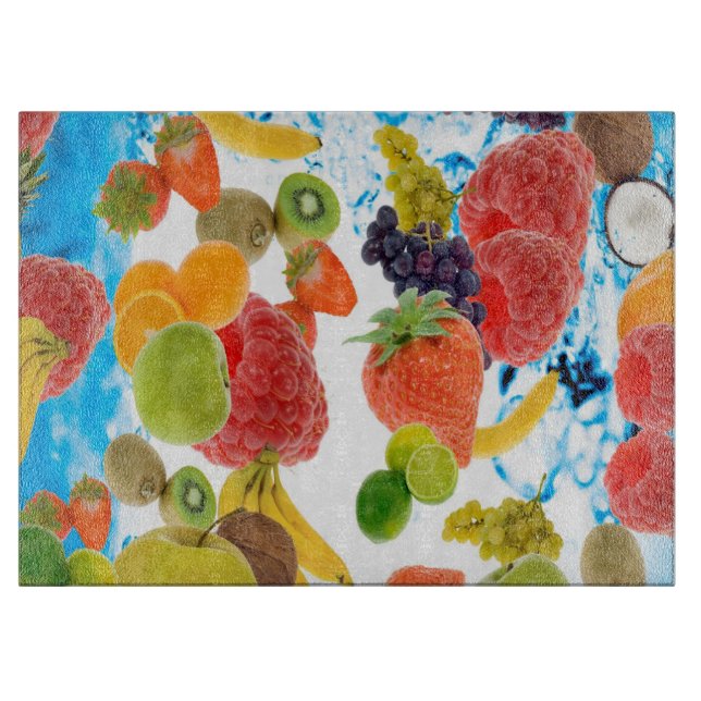 Decorative Glass Cutting Board/Mixed Fruit Cutting Board (Front)