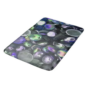 Decorative Glass Pebble Stones Painting Bath Mat