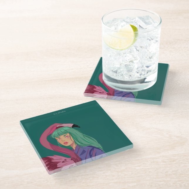 Decorative glass pouches coaster (Angled)
