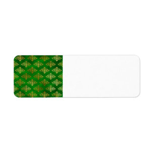 Decorative Gold And Green Return Address Labels