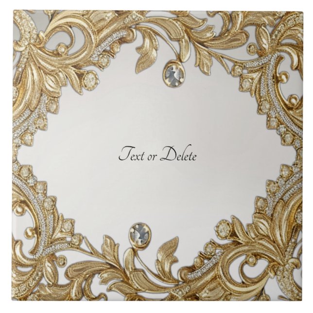 Decorative Gold Ceramic Tile (Front)