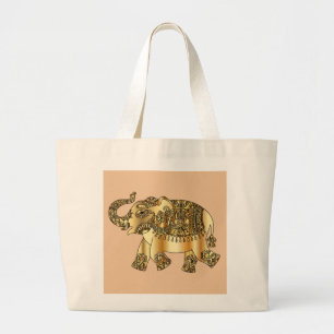 decorative gold elephant jumbo tote