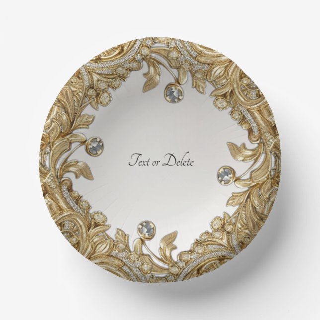 Decorative Gold Paper Plate (Front)