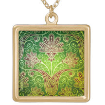 Decorative Gold Plate Necklace