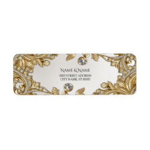 Decorative Gold Return Address Label