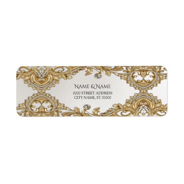 Decorative Gold Return Address Label (Front)