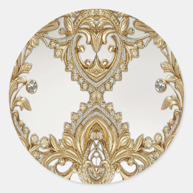 Decorative Gold Seal Wedding Sticker (Front)