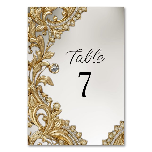 Decorative Gold Table Number (Front)