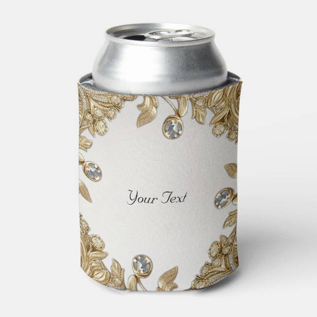 Decorative Gold Wedding Favour Can Cooler (Can Front)