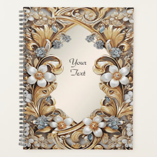 Decorative Gold White Floral Wedding Planner