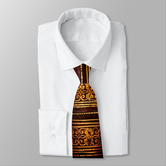 Decorative Golden-Brown Tie (Tied)