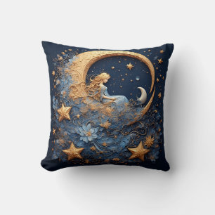 Decorative Golden Crescent Moon Cushion