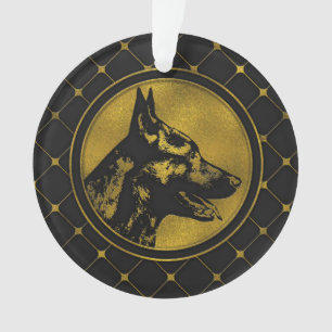Decorative Golden Dutch Shepherd Design Ornament
