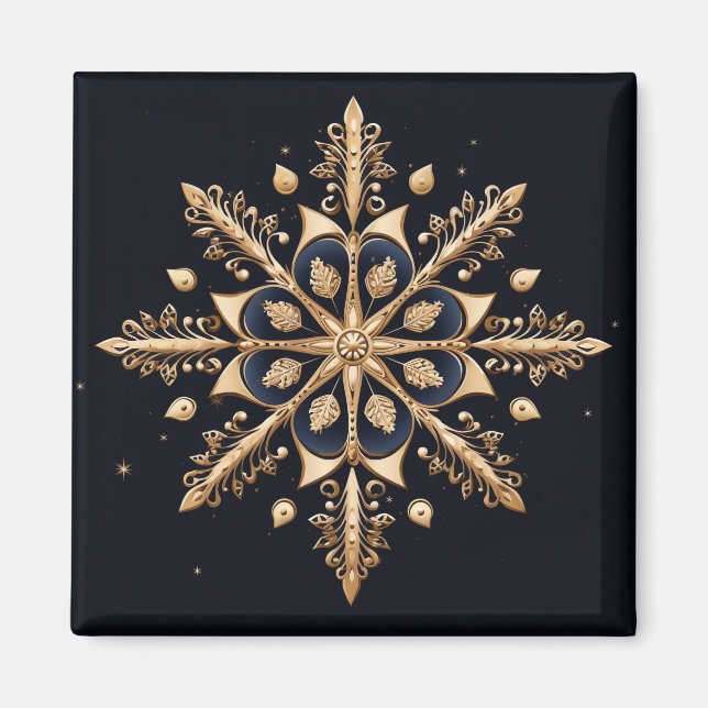 Decorative Golden Holiday Magnet (Front)
