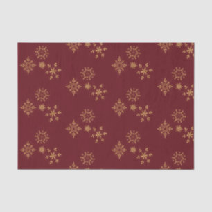 Decorative Golden Snowflakes Christmas Pattern Tissue Paper