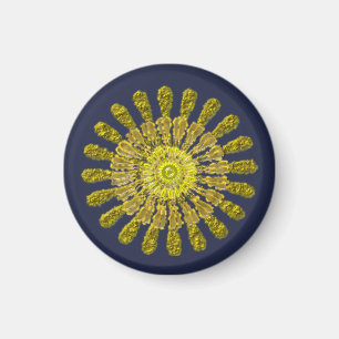 Decorative golden sun symbol magnet
