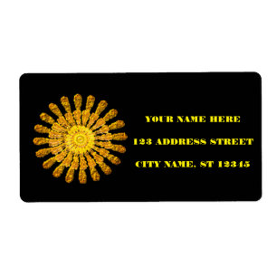 Decorative golden sun symbol.Personalise