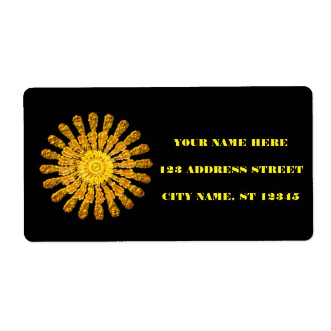 Decorative golden sun symbol.Personalise (Front)