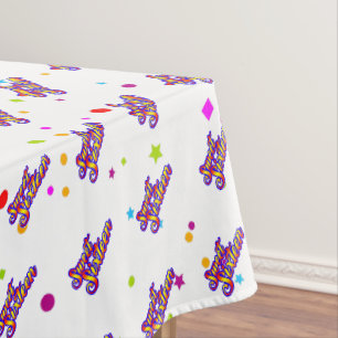 Decorative Gradient Stylised Sweet 16 on White Tablecloth