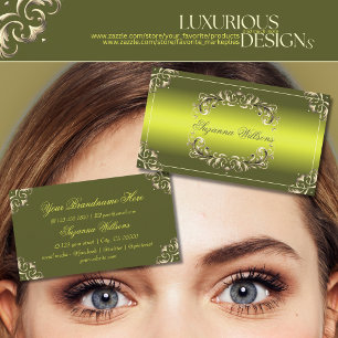 Decorative Green Yellow  Eye Catching and Luxury Business Card