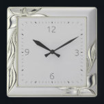 Decorative grey elegant Art Deco Square Wall Clock<br><div class="desc">Great Art Deco clock design. You will love it like others. Be free to use this design for other product or to customise and add your text. Follow me for more. Thank you. Have a nice day.</div>