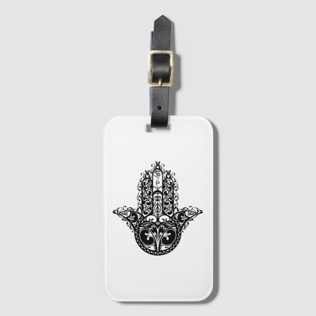 Decorative Hamsa Design Luggage Tag (Front Vertical)