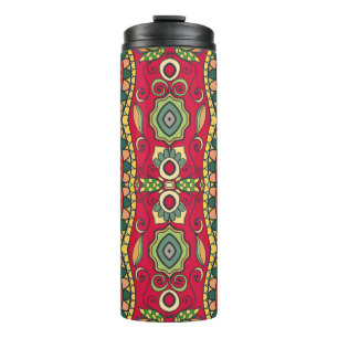 Decorative Hand-Drawn Seamless Abstract Pattern Thermal Tumbler