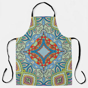 Decorative hand drawn seamless pattern. Colorful a Apron