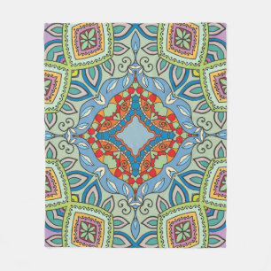 Decorative hand drawn seamless pattern. Colorful a Fleece Blanket