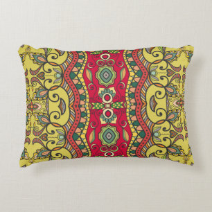 Decorative hand drawn seamless pattern. Colourful Cushion