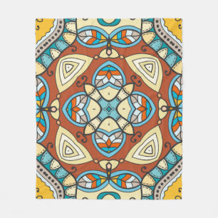 Decorative hand drawn seamless pattern. Colourful Fleece Blanket