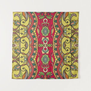 Decorative hand drawn seamless pattern. Colourful Tapestry