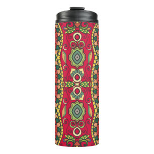 Decorative hand drawn seamless pattern. Colourful Thermal Tumbler