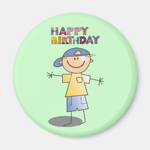 Decorative Happy Birthday for Little Boy Magnet