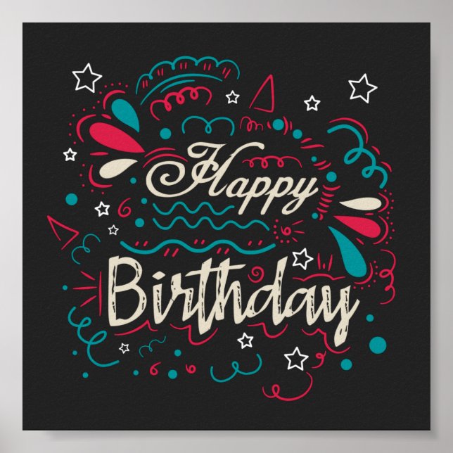 decorative happy birthday poster (Front)