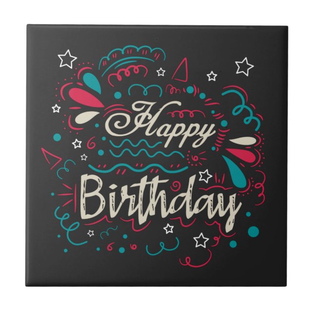 decorative happy birthday tile (Front)