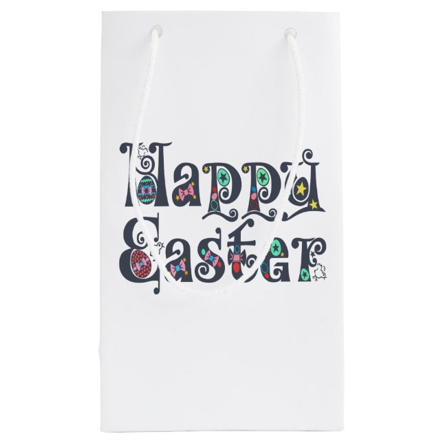 Decorative Happy Easter Typography | Gift Bag (Back)