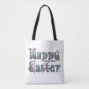 Decorative Happy Easter Typography   Tote Bag