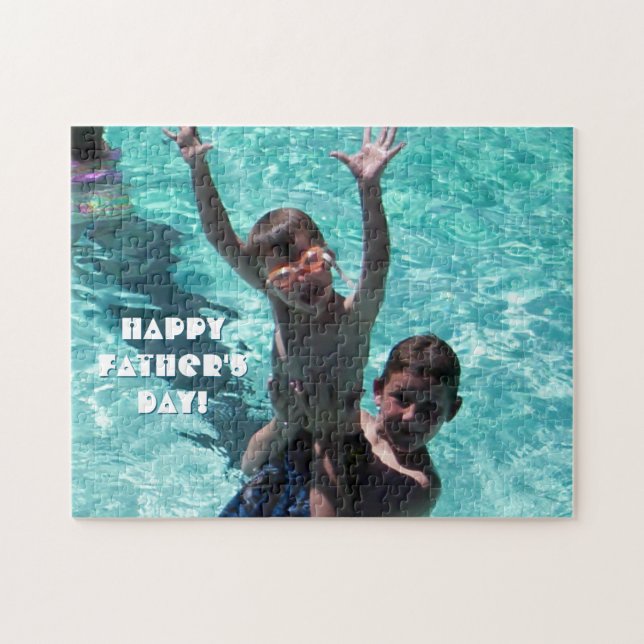 Decorative Happy Father's Day Family Photo Jigsaw Puzzle (Horizontal)