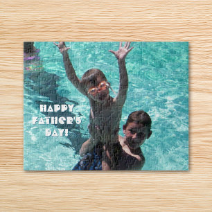 Decorative Happy Father's Day Family Photo Jigsaw Puzzle