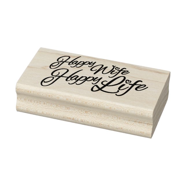 Decorative happy wife happy life text stamp (Stamp)