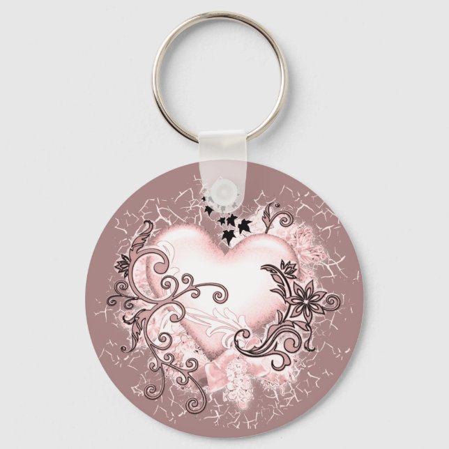 Decorative Heart Key Ring (Front)