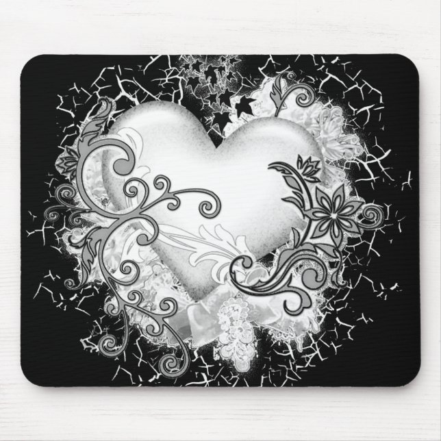 Decorative Heart Mouse Mat (Front)