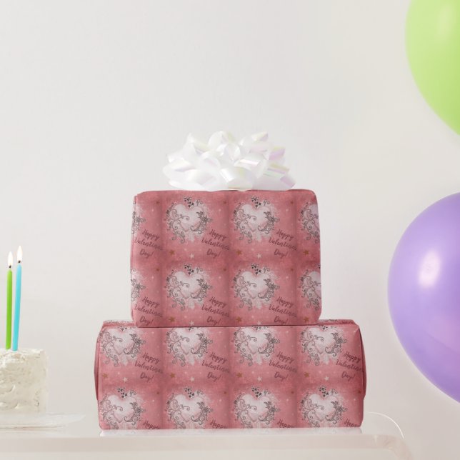Decorative Heart with your Text Wrapping Paper (Party Gifts)