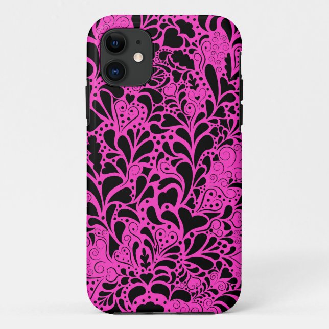 Decorative Hearts and Flourishes Pattern Case-Mate iPhone Case (Back)