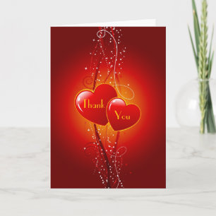Decorative Hearts Thank You Card