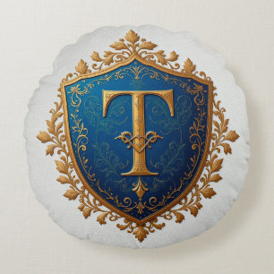Decorative Heraldic Shield Round Cushion