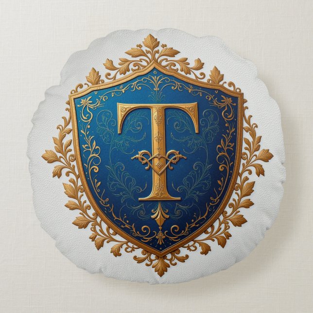 Decorative Heraldic Shield Round Cushion (Front)