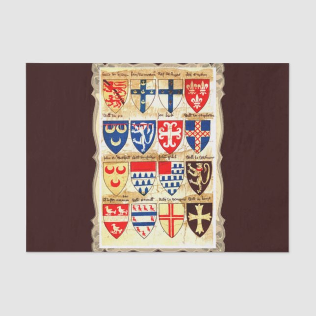 Decorative Heraldry Pattern Tissue Paper (Front)