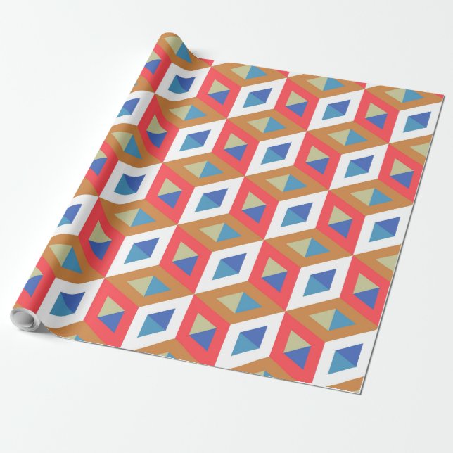 Decorative Hexagons Mosaic Pattern #4 Wrapping Paper (Unrolled)